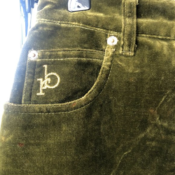 Green Velvet High-Waisted Skirt Italian - Picture 6 of 7